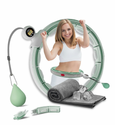 K-MART Fitnessreifen, Smart Hula Hoop Reifen Erwachsene, Hula Hoop mit Gewicht Kugel, Zähler und 16 Knoten, Perfekt Smart Ring Hullahub Reifen zum Abnehmen, Core-Stärkung und Straffung Angebot bei HelloDeals