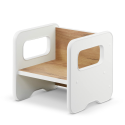 defiPad Sitzhocker für Kinder | Stylisch Wendehocker | Kindersessel ab 1 Jahr | Babystuhl Hocker Holz | Der Stuhl kann in einen Tisch verwandelt Werden | Montessori Kinderzimmer | Angebot bei HelloDeals