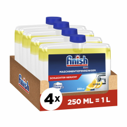 Finish Maschinentiefenreiniger Citrus – Flüssiger Maschinenreiniger gegen Kalk und Fett für eine saubere Spülmaschine – Sparpack mit 4 x 250 ml Maschinenpfleger mit Zitronenduft Angebot bei HelloDeals