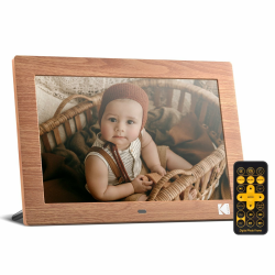 KODAK Digitaler Bilderrahmen 10 Zoll, Digitale Bilderrahmen No Wlan mit Fernbedienung, Elektronischer Bilderrahmen mit 1280*800 IPS-Bildschirm, Bilder/Videos/Musikplayer, Unterstützt Uhr/USB/SD-Karte Angebot bei HelloDeals