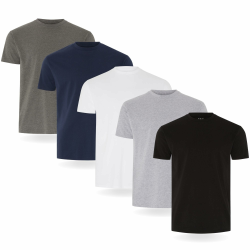 FM London Herren-T-Shirt 3/5er-Pack - Hochwertige T-Shirts mit leicht tailliertem Design Angebot bei HelloDeals