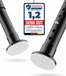 MEISENBERG Teleskopstange ohne Bohren 260-310cm, Ø25mm Matt Schwarz Multifunktionale Gardinenstange Klemmbar - Vorhangstange, Spannstange Ausziehbar - für ihre Gardinen, Trennwand und Balkon Angebot bei HelloDeals