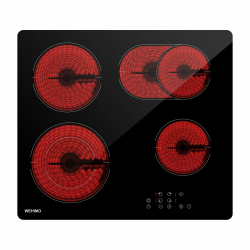 Glaskeramikkochfeld, WEHIMO Glaskeramikkochfeld 4 platten, 59cm, 7200W, 4 Kochzonen (2200W+2000W+1800W+1200W), 9 Heizstufen, Berührungssteuerung, Kindersicherung, Timer, Geeignet für Alle Töpfe Angebot bei HelloDeals