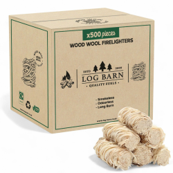 Log Barn Natürliche Anzündwolle - 500 Stück, Öko Anzünder Holzwolle für Holzöfen, Pizzaöfen, offene Feuer, Kaminanzünder und Grillanzünder - Echtes Log Barn Anfeuerholz (500 PC) Angebot bei HelloDeals