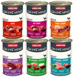 GranCarno Hunde Nassfutter Herzhafte Variation (6 x 400 g), Hundefutter nass ohne Getreide und Zucker von animonda, für ausgewachsene Hunde, mit frischen fleischlichen Zutaten Angebot bei HelloDeals