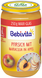 Bebivita Früchte Pfirsich mit Maracuja in Apfel, 6er Pack (6 x 250 g), Mittel Angebot bei HelloDeals