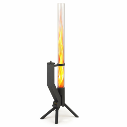 GARDENFLARE Feuerrohr – Edelstahl Feuersäule und Pelletfackel für Tolles Ambiente-Feuer – Elegante Terrassenheizer und Gartenkamin Alternative für deine Terrasse und Garten (Schwarz Pulverbeschichtet) Angebot bei HelloDeals