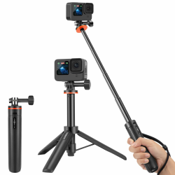 51cm Selfie-Stick Stativ für GoPro, Vkesen Mini-Stativ mit Verlängerungsstange kompatibel mit GoPro Hero 13/12/11/10/9/Max, DJI Osmo Action 5 Pro/4 und Andere Action Kameras Angebot bei HelloDeals