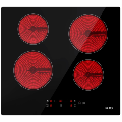IsEasy Glaskeramikkochfeld, 6000W 59cm, 4 Kochzonen Kochfelder, Verdrahtung, Einbau Elektro Autark Rahmenlos, 9 Heizstufen, Passend für die Meisten Töpfe Angebot bei HelloDeals