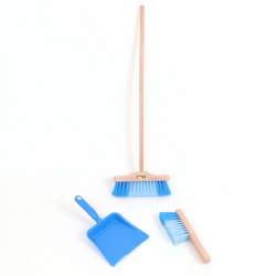 Kinderbesen Set aus Holz | Handfeger und Schaufel | Farbenfrohes Reinigungs-Set für Kinder | Blau Angebot bei HelloDeals