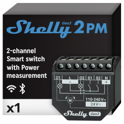 Shelly Plus 2PM Gen3 | Wlan & Bluetooth 2 Kanäle Smart Relais Schalter | Rolladenschalter mit Stromverbrauchsmessung | Hausautomation | Google Home Alexa Zubehör | iOS Android App Angebot bei HelloDeals