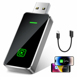 2 in 1 Wireless Carplay Adapter Für CarPlay/Android Auto, Konvertieren von kabelgebunden zu kabellos mit USB & USB-C/Type-C, Stabile Steuerung & keine Verzögerung, Intelligente Sprachsteuerung Angebot bei HelloDeals