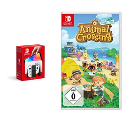 Nintendo Switch-Konsole (OLED-Modell) Weiß + Animal Crossing: New Horizons Switch Angebot bei HelloDeals