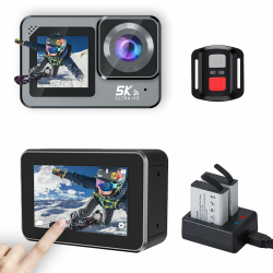 Xilecam Dual Screen Action Cam 5K 2,2Zoll Hoher Definition Touchscreen Unterwasserkamera WiFi /2.4G -Fernbedienung/Stabilisierung Der Gyroskopie（EIS） Accessoires Kits(V10) Angebot bei HelloDeals