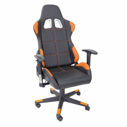 TPFLiving Premium XL Racing Stuhl Bürostuhl XL Gaming Stuhl Chefsessel Drehstuhl Fire - Schreibtischstuhl mit Lendenkissen - Zockerstuhl - belastbar bis 150 kg - Kunstleder - Schwarz/Orange Angebot bei HelloDeals