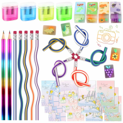 LWMTT 27 Stück Schulanfang Set,Geschenk zur Einschulung, schulanfang mädchen, Biegebleistifte, Bleistiftspitzer, Radiergummi, Notizbuch,Kinder Party Mitgebsel Angebot bei HelloDeals
