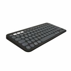 Logitech Pebble Keys 2 K380s, kabellose Multi-Device Bluetooth-Tastatur mit anpassbaren Sondertasten, schlank, mobil, Easy-Switch - Windows, macOS, iPadOS, Android, ChromeOS, Deutsches QWERTZ,Graphit Angebot bei HelloDeals