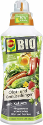 COMPO BIO Obst- und Gemüsedünger – für alle Obst- und Gemüsesorten – natürlicher Spezial-Flüssigdünger – 1 Liter Angebot bei HelloDeals