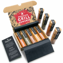TIMBER TASTE® Grill Gewürze Geschenkset Männer | 5 erlesene BBQ Grillgewürze inkl. Rezepte | Grill Zubehör Ostern Geschenke für Männer | Gewürze Set Ostergeschenke für Erwachsene | Gewürzset Angebot bei HelloDeals