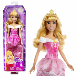 Mattel DISNEY Prinzessin Aurora - Puppe mit typischem Outfit, abnehmbaren Schuhen und Diadem, glitzerndes Oberteil und abnehmbarer Rock mit Muster, lange Haare zum Frisieren, HLW09 Angebot bei HelloDeals