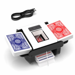 Kartenmischmaschine, Kartenmischer Elektrische für 1–2 Decks, Automatischer Mischmaschine Karten mit 2000mAh Wiederaufladbarer Geräuscharm kartenmischgerät für UNO Skip Bo Kartenspiel Poker Phase10 Angebot bei HelloDeals