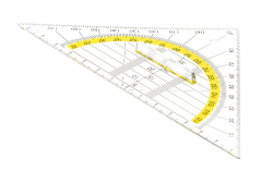 TSI Geodreieck mit Griff, 16 cm, transparent, Art. 46318 Angebot bei HelloDeals