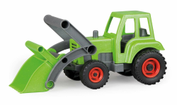 Lena 04213 EcoActives Traktor mit Frontlader, Nutzfahrzeug ca. 35 cm, robuster grüner Trecker mit Schaufel, natürlicher Holzgeruch durch ökologischen Holzanteil, Spielfahrzeug für Kinder ab 2 Jahre Angebot bei HelloDeals