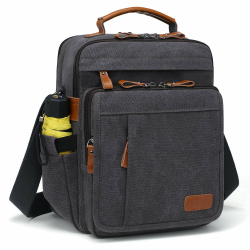ESTARER Umhängetasche Herren Schultertasche 13 Zoll kleine Herrentasche Kuriertasche aus Canvas für Arbeit Schule Reise Angebot bei HelloDeals