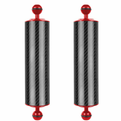 FEICHAO 2PCS D60mm 10/12 Zoll Auftrieb 447g / 550g Unterwassertauchfotografie Kohlefaserlampenarm Handheld 1 Zoll Doppelkugelkopf Verbesserte Version (10inch Red) Angebot bei HelloDeals