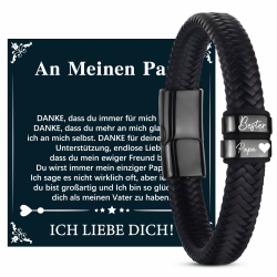 Merclix Ich Liebe Dich Geschenke für Männer/Papa Geschenk lederarmband Herren Geschenk papa/Ehemann Weihnachten/Valentinstag/Vatertagsgeschenke Angebot bei HelloDeals