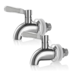 Kyraton Getränkehähne, 2 pcs Edelstahl Getränkespender Ersatzzapfhahn, Ersatzzapfen Wasserhahn für Wein Bier Saft Trinkbrunnen Angebot bei HelloDeals
