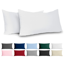 Dreamzie Kissenbezug 40 x 80 Renforcé Baumwolle (2er-Set) - Weiss - Dicht gewebt mit 57 Fäden/cm² - Kissenbezug 40x80 cm - Oeko Tex Zertifiziert Angebot bei HelloDeals