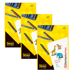 Idena 10381 - Zeichenkarton, DIN A4, 20 Blatt, 190 g/m², 3 Stück Angebot bei HelloDeals