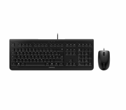 CHERRY DC 2000, Kabelgebundenes Tastatur-Maus-Set, Deutsches Layout (QWERTZ), Plug & Play über je 1 USB-Anschluss, Flaches Design, Symmetrische Maus, Schwarz Angebot bei HelloDeals