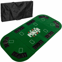 GAMES PLANET Faltbare Pokerauflage „Straight“ für bis zu 8 Spieler, Maße 160x80 cm, MDF Platte, Getränkehalter, Chiptrays, Grün Angebot bei HelloDeals