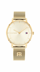 Tommy Hilfiger Analog Quarzuhr für Damen mit Edelstahl-Mesh-Gliederarmband Angebot bei HelloDeals