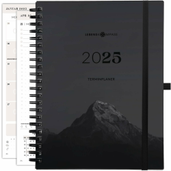 Lebenskompass Ringbuch Kalender 2025 Buchkalender A5 "BERG" - Schöner Wochenkalender & Terminplaner 2025 - stabiles Hardcover - Taschenkalender 2025 - Buchkalender A5 + Viele Extras Angebot bei HelloDeals