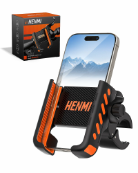 HENMI Handyhalterung Fahrrad Lenker, Handyhalter Motorrad, 360° Drehbar und 1s-Sperre Universal Lenker Halter Vibrationsgedämpft Handyhalter Fahrrad für 4"-7" Smartphone Angebot bei HelloDeals