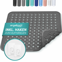 Engelbach® Duschmatte rutschfest 53x53cm inkl. 2 Haken - Antibakteriell & BPA-frei - Duscheinlage, Antirutschmatte - Waschmaschinen geeignet und schimmelresistent Angebot bei HelloDeals