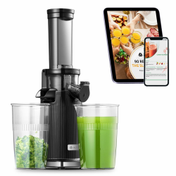 Entsafter AOBOSI-Mini slow juicer mit Rückwärts-Kau-Funktion-saftpresse elektrisch mit Bürste und 2 Tassen- Multifunktions obstpresse-elektrische Fruchtpresse-Upgrade(Schwarz, 45MM) Angebot bei HelloDeals
