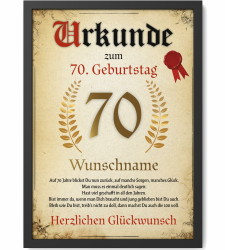 Papierschmiede® Personalisierte Urkunde zum 70. Geburtstag Geschenk Frauen Männer 70 Jahre Geburtstagskarte Geburtstagsgeschenk 70. Geburtstag personalisierbar Geburtstagsurkunde Jahrgang 1955 70. Geburtstag DIN A4 (21 x 29,7 cm) Angebot bei HelloDeals