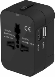 Reiseadapter Weltweit Universal Reisestecker, Internationaler Steckdosenadapter mit 2 USB Universal AC Steckdose Travel Adapter für USA UK EU England Thailand Italien Deutschland Angebot bei HelloDeals