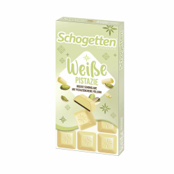 Schogetten Weiße Pistazie I weiße Schokolade mit Pistaziencreme Füllung I 100 g I praktisch einzeln portioniert Angebot bei HelloDeals