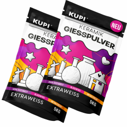 KUPI 2x5kg Gips zum Gießen Lufthärtend & Geruchlos | Keramik Gießpulver Weiß | Gießmasse für Silikonformen | Reliefgießpulver zum Basteln Modellieren Strukturieren Angebot bei HelloDeals