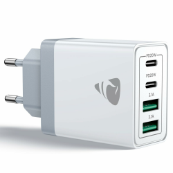 Aioneus USB C Ladegerät, 4 Ports Mehrfach Ladegerät mit USB-C und USB-A, 40W Schnellladegerät PD 3.0 Power Adapter USBNetzteil für iPhone 16 15 14 Pro Max 13 12 11 SE 2020 XS XR 8 7, Samsung, Handys Angebot bei HelloDeals