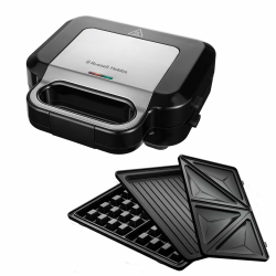Russell Hobbs Multifunktionsgerät 3-in-1 [Sandwichmaker, Waffeleisen, Kontaktgrill] Creations (spülmaschinengeeignete, antihaftbeschichtete & extra tiefe Platten, BPA frei) 26810-56 Angebot bei HelloDeals