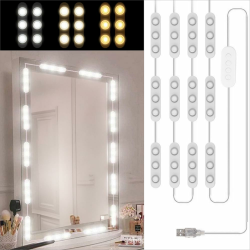 Litinliv 5M Spiegelleuchte mit 60 Leds, 3 Farben Dimmbar Spiegel Beleuchtung, Make Up Licht, Schminktisch Beleuchtung, LED Schminkspiegel Kit, Hollywood-Stil Schminklampe für Badzimmer Spiegel Angebot bei HelloDeals