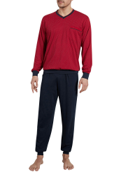 Götzburg Herren Pyjama Schlafanzug lang mit Bündchen (Chili Pepper) Angebot bei HelloDeals