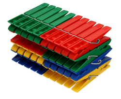 Jean Products 40 x stabile Wäscheklammer aus Kunststoff | 40 Stück | ca. 7x1x1,5 cm | Wäscheklammern bunt aus Plastik Angebot bei HelloDeals