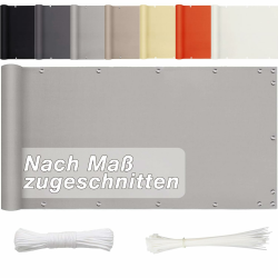 Aiyaoo BalkonSichtschutz SeitenSichtschutz 80cm x 300cm- Sichtschutzplane Balkon Uv-Schutz, Terrasse Aus Polyester, Deko für Balkongeländer, Terrasse & Garten - Grau 80cm x 300cm Grau Angebot bei HelloDeals